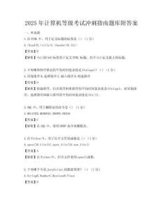 2025年计算机等级考试冲刺指南题库附答案