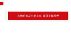 玉米和淀粉周报：谷物拍卖及小麦集中上市，玉米盘面小幅反弹