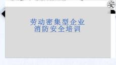勞動密集型企業(yè)消防安全培訓(xùn)