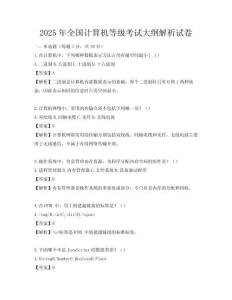 2025年全国计算机等级考试大纲解析试卷