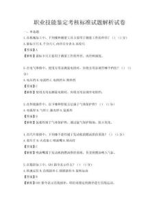 职业技能鉴定考核标准试题解析试卷