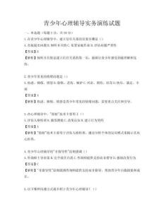 青少年心理輔導實務演練試題