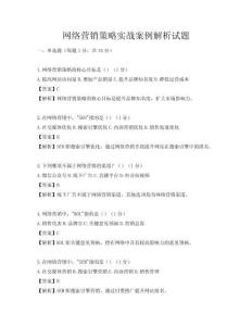 网络营销策略实战案例解析试题