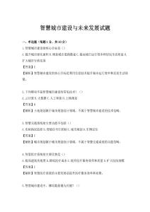 智慧城市建设与未来发展试题