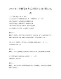 2025年計算機等級考試三級網絡技術模擬試題