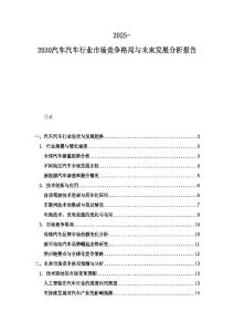 2025-2030汽車汽車行業市場競爭格局與未來發展分析報告