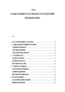 2025-2030航空訓練器材行業市場現狀技術分析及投資國防教育規劃研究報告