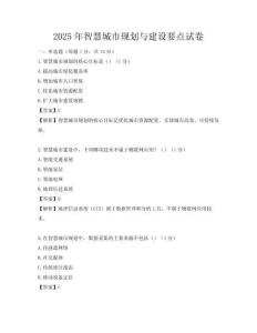 2025年智慧城市规划与建设要点试卷