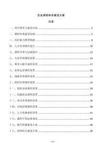 企业课程体系建设方案