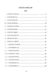 企业培训计划制定方案