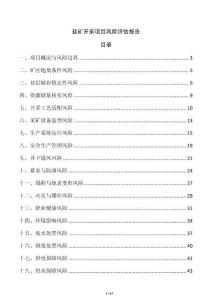 盐矿开采项目风险评估报告