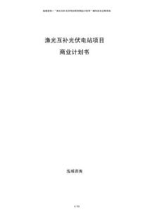 渔光互补光伏电站项目商业计划书
