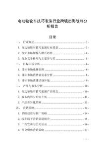 電動獨輪車技巧表演行業跨境出海戰略分析報告