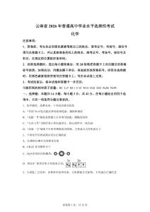 2026年高考云南卷化學(xué)高考真題（網(wǎng)絡(luò) 收集版）【含解析】