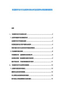东亚数字支付行业竞争态势分析及投资热点规划解读报告