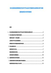 东北亚地区跨境经济合作平台运行机制优化政策分析与能源资源互补研究报告