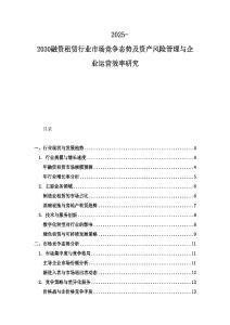 2025-2030融资租赁行业市场竞争态势及资产风险管理与企业运营效率研究