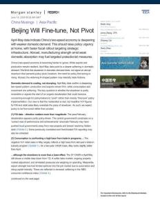 摩根士丹利-中国思考：北京将微调而非转向 China Musings  Asia Pacific Beijing Will Fine-tune Not Pivot-260618