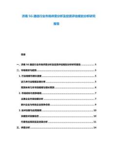济南5G通信行业市场供需分析及投资评估规划分析研究报告