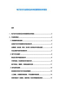 電子支付行業現狀及未來發展預測分析報告