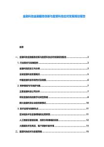 金融科技金融服務(wù)創(chuàng)新與監(jiān)管科技應(yīng)對發(fā)展規(guī)劃報告