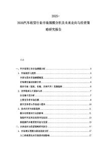 2025-2030汽车租赁行业市场规模分析及未来走向与经营策略研究报告