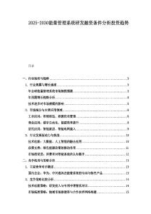 2025-2030能量管理系統研發融資條件分析投資趨勢