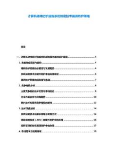 计算机硬件防护措施系统加密技术漏洞防护策略