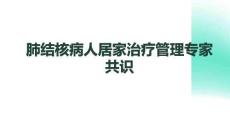 肺结核病人居家治疗管理专家共识
