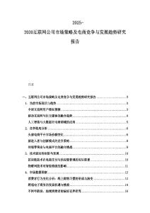 2025-2030互聯網公司市場策略及電商競爭與發展趨勢研究報告