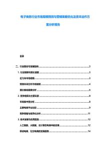 電子商務行業市場規模預測與營銷策略優化及資本運作方案分析報告