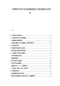 中國數字療法產品審批通道優化與商業保險支付研究
