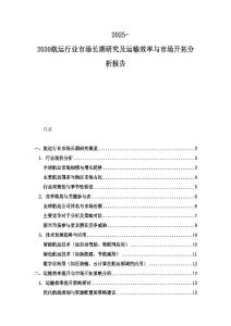 2025-2030航運行業市場長期研究及運輸效率與市場開拓分析報告