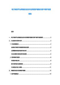 电子商务平台网络安全技术应用防护措施与用户保护深度报告