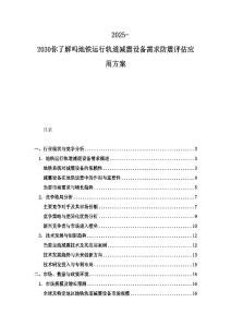 2025-2030你了解嗎地鐵運行軌道減震設備需求防震評估應用方案