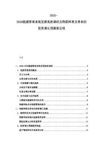 2025-2030能源管理系統發展現狀調研及物聯網普及帶來的投資增長預測報告吸