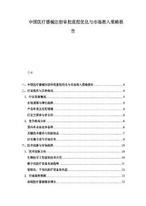 中國醫(yī)療器械注冊審批流程優(yōu)化與市場準入策略報告