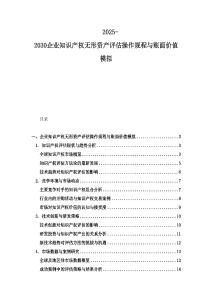 2025-2030企业知识产权无形资产评估操作规程与账面价值模拟