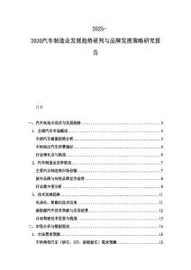 2025-2030汽車制造業發展趨勢研判與品牌發展策略研究報告