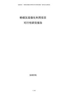 粉煤灰高值化利用項目可行性研究報告