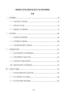 《挑战杯大学生创新创业项目计划书参考模板》