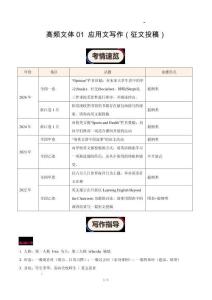高頻文體01 應用文寫作（征文投稿）（寫作專練）（原卷版）2027年高考英語一輪復習讀后續寫高分講練