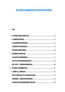 電子商務(wù)行業(yè)營銷模式優(yōu)化與投資方向分析報(bào)告