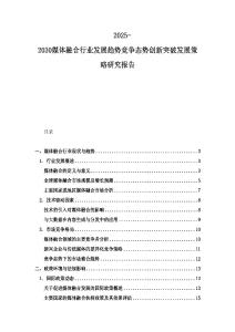 2025-2030媒体融合行业发展趋势竞争态势创新突破发展策略研究报告