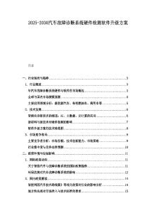 2025-2030汽車故障診斷系統硬件檢測軟件升級方案