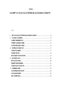 2025-2030燃气行业安全运行管理体系及应急响应方案研究
