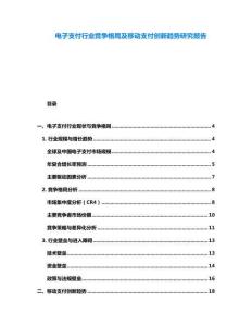 电子支付行业竞争格局及移动支付创新趋势研究报告