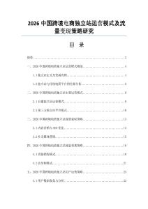 2026中國跨境電商獨(dú)立站運(yùn)營模式及流量變現(xiàn)策略研究