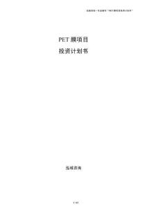 PET膜项目投资计划书