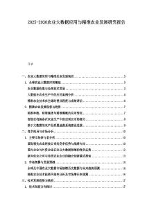 2025-2030農(nóng)業(yè)大數(shù)據(jù)應用與精準農(nóng)業(yè)發(fā)展研究報告